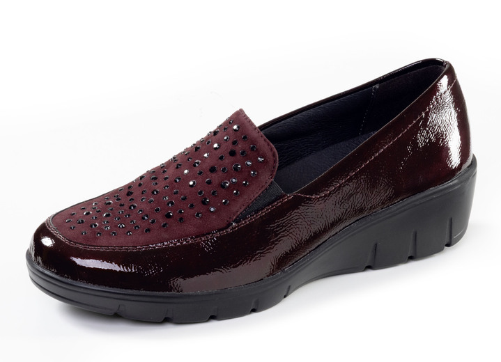 Slipper & Schnürschuhe - ELENA EDEN, bequeme Damen-Slipper, Weite H, mit herausnehmbarem Fußbett, in Größe 3 1/2 bis 8, in Farbe BURGUND Ansicht 1