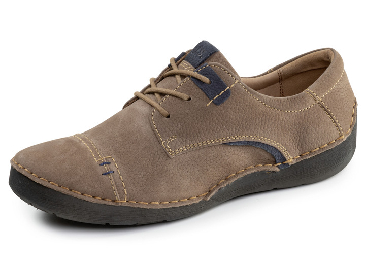 Slipper & Schnürschuhe - Josef Seibel, klassische Damen-Schnürschuhe, Weite G, mit herausnehmbarem Fußbett, in Größe 036 bis 043, in Farbe CAMEL-MARINE Ansicht 1