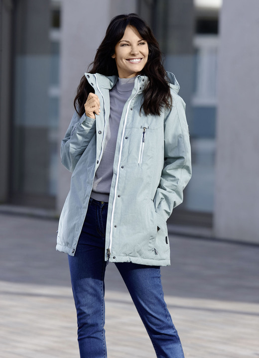 Damenmode - Funktionsjacke mit abnehmbarer Kapuze Damenmode - Funktionsjacke mit abnehmbarer Kapuze, in Größe 036 bis 054, in Farbe MINT