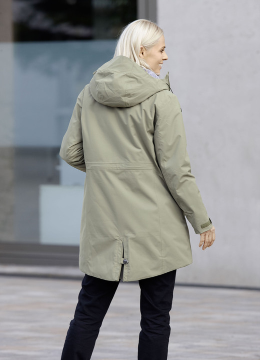 Wintermäntel - Kurzmantel mit fester Kapuze, in Größe 036 bis 054, in Farbe KHAKI Ansicht 3