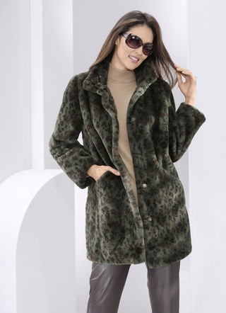 Jacke mit trendgenauem Raubtierfell-Dessin
