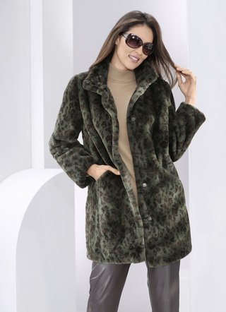 Jacke mit trendgenauem Raubtierfell-Dessin