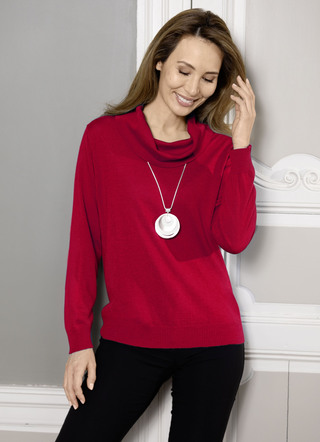 Pullover in Feinstrick mit Schurwolle
