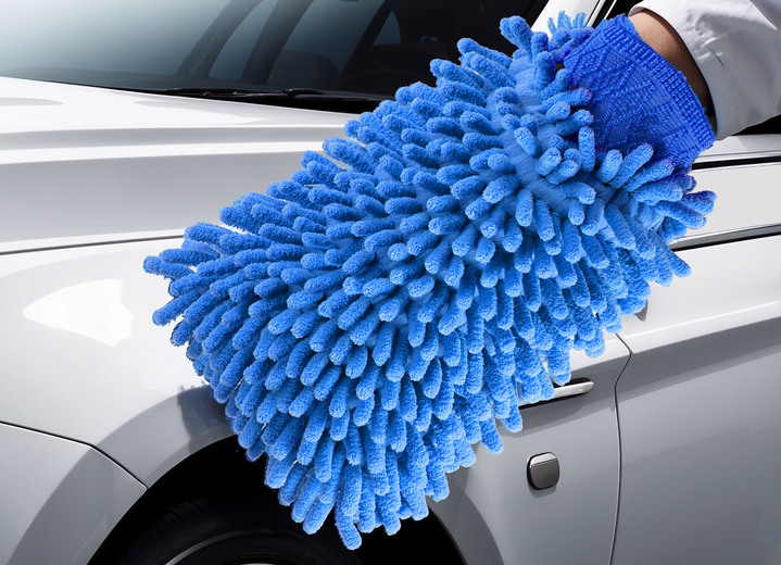Reinigungshelfer & Reinigungsmittel - Glanzmeister Dual Color XL Waschhandschuhe, 2er-Set, in Farbe BLAU Ansicht 1