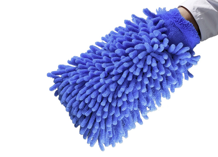 Reinigungshelfer & Reinigungsmittel - Glanzmeister Dual Color XL Waschhandschuhe, 2er-Set, in Farbe BLAU Ansicht 2