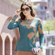 Pullover - Pullover mit Jacquardblumen, in Größe L(44/46) bis XXL(52/54), in Farbe PETROL-CAMEL – Farbe PETROL-CAMEL – Ansicht 1