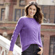 Basics - Pullover mit Karree-Ausschnitt, in Größe L(44/46) bis XXL(52/54), in Farbe LILA MELIERT – Farbe LILA MELIERT – Ansicht 3