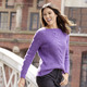 Basics - Pullover mit Karree-Ausschnitt, in Größe L(44/46) bis XXL(52/54), in Farbe LILA MELIERT – Farbe LILA MELIERT – Ansicht 2