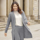 Basics - Long-Strickjacke mit eingesetzten Taschen – Farbe GRAU MELIERT – Ansicht 2 Basics - Long-Strickjacke mit eingesetzten Taschen, in Größe 036 bis 052, in Farbe ROSÉ MELIERT – Farbe GRAU MELIERT – Ansicht 2