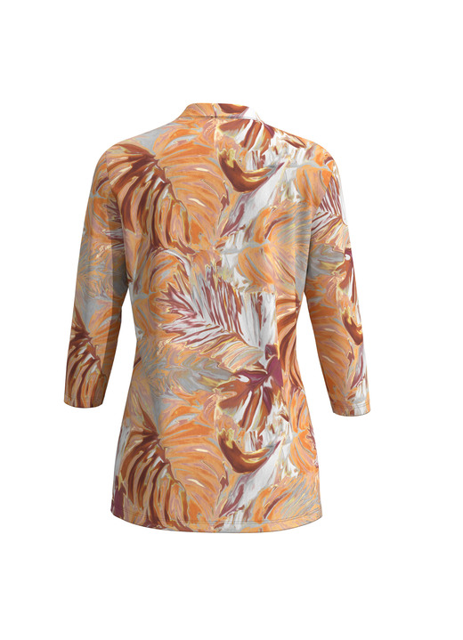 Laura Kent - Shirt-Tunika in Premium-Qualität, in Größe L bis XXL, in Farbe APRICOT-GRAU-KORALLE-BUNT Ansicht 3