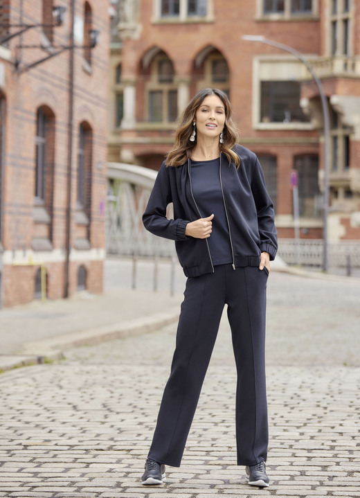 Blazer - Blouson mit Reißverschlussleiste, in Größe 034 bis 050, in Farbe MARINE Ansicht 3