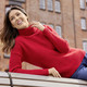 Basics - Pullover mit dekorativen Strukturakzenten, in Größe L(44/46) bis XXL(52/54), in Farbe ROT MELIERT – Farbe ROT MELIERT – Ansicht 3