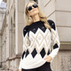Pullover - Pullover mit flauschigem Effektgarn – Farbe SCHWARZ-ECRU-GOLDFARBEN – Ansicht 3 Pullover - Pullover mit flauschigem Effektgarn, in Größe 036 bis 052, in Farbe SCHWARZ-ECRU-GOLDFARBEN – Farbe SCHWARZ-ECRU-GOLDFARBEN – Ansicht 3
