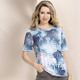 Shirts - Shirt mit Alloverdruck – Farbe WEISS-TÜRKIS-MARINE – Ansicht 2 Shirts - Shirt mit Alloverdruck, in Größe 036 bis 052, in Farbe WEISS-TÜRKIS-MARINE – Farbe WEISS-TÜRKIS-MARINE – Ansicht 2