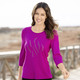 34-Arm - Shirt mit 3/4-langen Ärmeln in 3 Farben – Farbe FUCHSIA 34-Arm - Shirt mit 3/4-langen Ärmeln in 3 Farben, in Größe 036 bis 052, in Farbe TÜRKIS