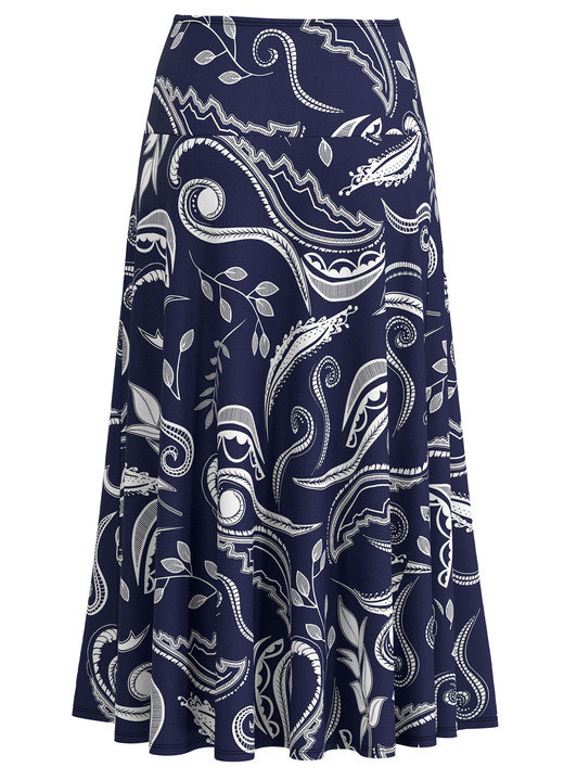 Gemustert - Rock mit ausdrucksstarker Dessinierung, in Größe 018 bis 054, in Farbe MARINE-ECRU Ansicht 3