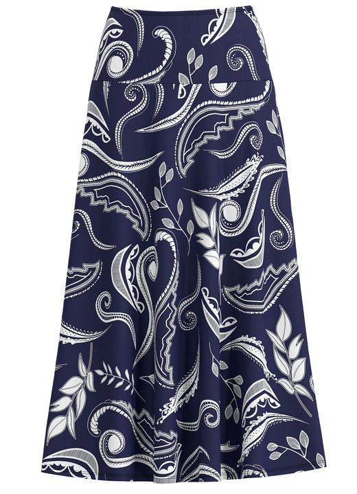 Gemustert - Rock mit ausdrucksstarker Dessinierung, in Größe 018 bis 054, in Farbe MARINE-ECRU Ansicht 2