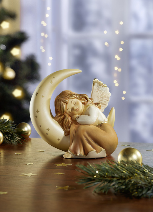 Weihnachten - Engel mit Mond aus dem Hause Goebel, in Farbe CHAMPAGNER Ansicht 1