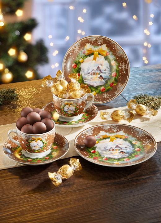 Weihnachten - Festliches Weihnachtsgedeck-Set aus Porzellan Ansicht 3 Weihnachten - Festliches Weihnachtsgedeck-Set aus Porzellan, in Farbe BLAU, in Ausführung Gedeck-Set, 3-teilig Ansicht 3