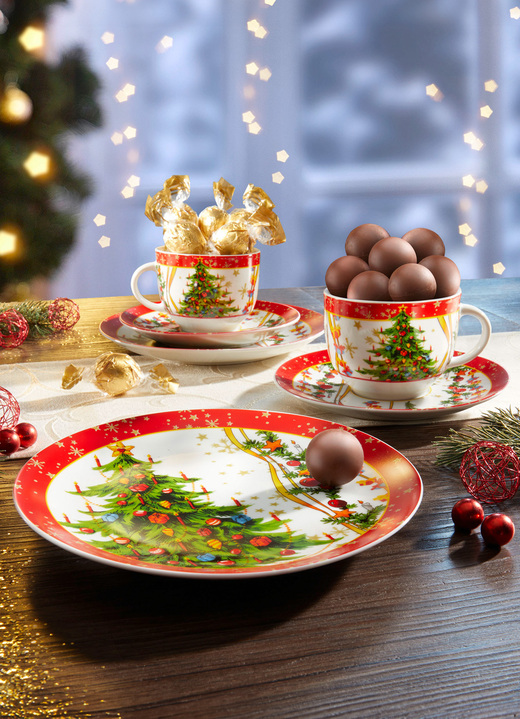 Weihnachten - Festliches Weihnachtsgedeck-Set aus Porzellan, in Farbe , in Ausführung Gedeck-Set, 3-teilig Ansicht 1