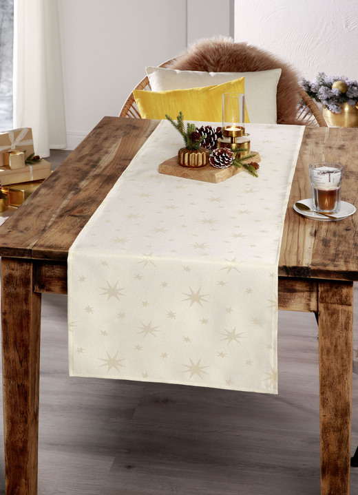 Tischdecken - Tischdekoration mit Fleckschutz und Glitzergarn, in Größe 105 (Läufer, 40/150 cm) bis 140 (Tischdecke, 140/220 cm), in Farbe ROT-SILBER Ansicht 10