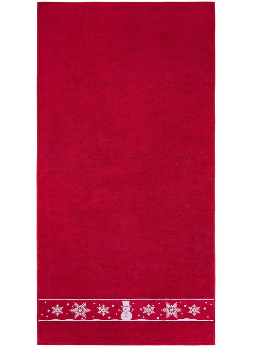 Frottier Handtücher - Flauschige Frottier-Serie mit Jacquard-Bordür, in Größe 200 (1 Handtuch, 50/100 cm) bis 204 (1 Duschtuch, 70/140 cm), in Farbe ROT Ansicht 4