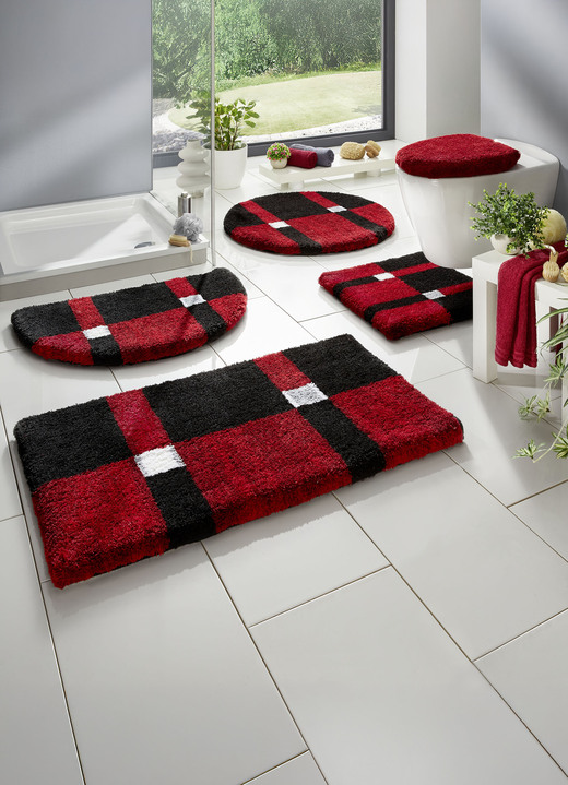 Badgarnituren - Badgarnitur mit rutschhemmender Rückseite, in Größe 100 (Vorleger halbrund, 50/ 80 cm) bis 112 (WC-Deckelbezug, 47/ 50 cm), in Farbe BEIGE-BRAUN Ansicht 4