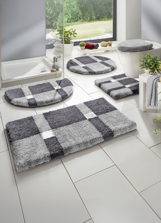 Badgarnituren - Badgarnitur mit rutschhemmender Rückseite, in Größe 100 (Vorleger halbrund, 50/ 80 cm) bis 112 (WC-Deckelbezug, 47/ 50 cm), in Farbe BEIGE-BRAUN Ansicht 16