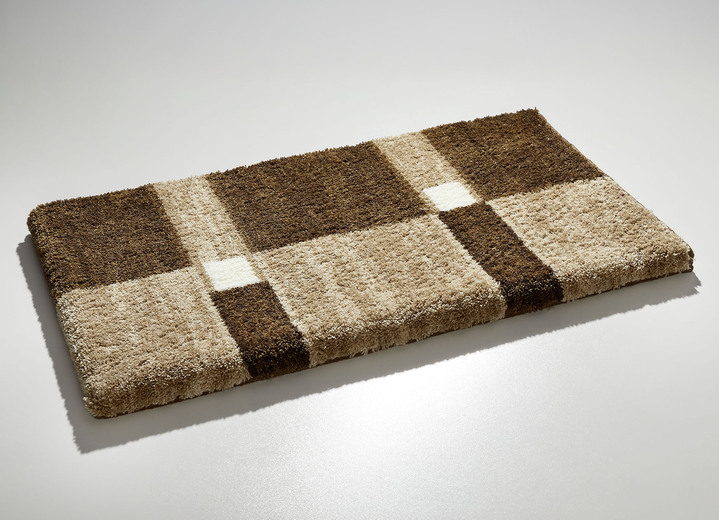 Badgarnituren - Badgarnitur mit rutschhemmender Rückseite, in Größe 100 (Vorleger halbrund, 50/ 80 cm) bis 112 (WC-Deckelbezug, 47/ 50 cm), in Farbe BEIGE-BRAUN Ansicht 11