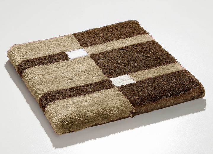 Badgarnituren - Badgarnitur mit rutschhemmender Rückseite, in Größe 100 (Vorleger halbrund, 50/ 80 cm) bis 112 (WC-Deckelbezug, 47/ 50 cm), in Farbe BEIGE-BRAUN Ansicht 14