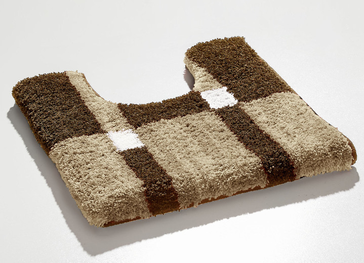 Badgarnituren - Badgarnitur mit rutschhemmender Rückseite, in Größe 100 (Vorleger halbrund, 50/ 80 cm) bis 112 (WC-Deckelbezug, 47/ 50 cm), in Farbe BEIGE-BRAUN Ansicht 13