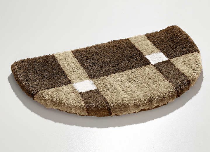 Badgarnituren - Badgarnitur mit rutschhemmender Rückseite, in Größe 100 (Vorleger halbrund, 50/ 80 cm) bis 112 (WC-Deckelbezug, 47/ 50 cm), in Farbe BEIGE-BRAUN Ansicht 10