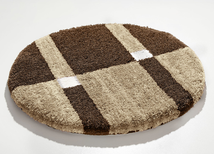 Badgarnituren - Badgarnitur mit rutschhemmender Rückseite, in Größe 100 (Vorleger halbrund, 50/ 80 cm) bis 112 (WC-Deckelbezug, 47/ 50 cm), in Farbe BEIGE-BRAUN Ansicht 12