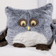 Dekokissen & Hüllen - Niedliches Eulen-Deko-Kissen, in Farbe BEIGE – Farbe GRAU – Ansicht 1