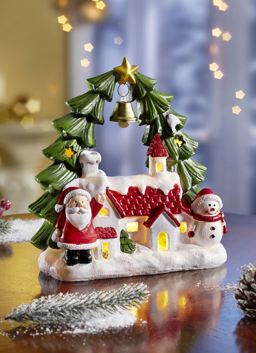 Weihnachtliche Dekorationen - Beleuchtete Dekoration, batteriebetrieben, in Farbe GRÜN-WEISS-ROT