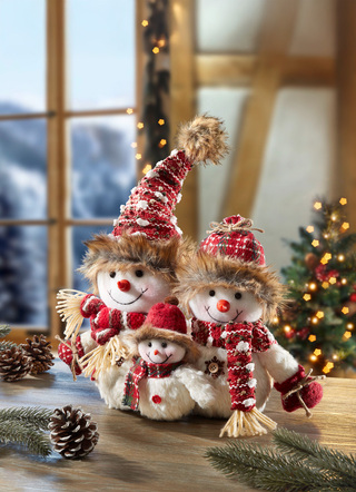 Handgefertigte Schneemannfamilie