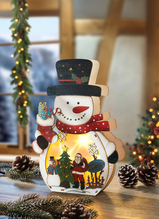 Beleuchteter Schneemann mit Timerfunktion