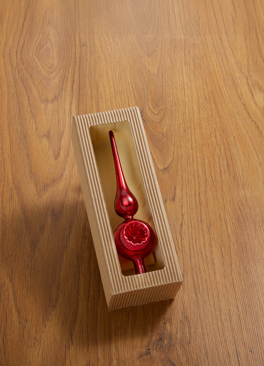 Christbaumschmuck - Festlicher Christbaumschmuck, in Farbe ROT, in Ausführung Baumspitze Ansicht 2