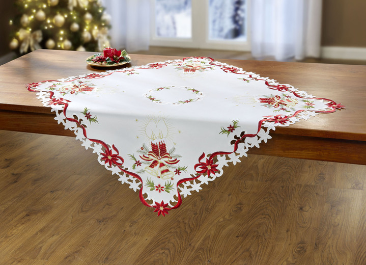 Tischdecken - Festliche Tisch- und Raumdekoration, in Größe 101 (Deckchen, 35/ 50 cm) bis 404 (Kissenbezug, 40/ 40 cm), in Farbe SEKT-ROT-BUNT Ansicht 3