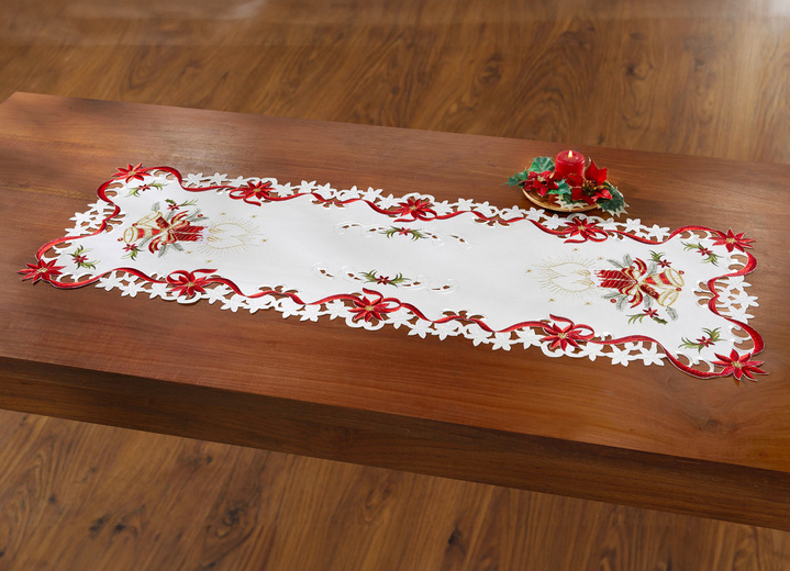 Tischdecken - Festliche Tisch- und Raumdekoration, in Größe 101 (Deckchen, 35/ 50 cm) bis 404 (Kissenbezug, 40/ 40 cm), in Farbe SEKT-ROT-BUNT Ansicht 2