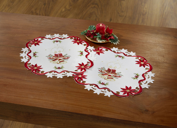 Tischdecken - Festliche Tisch- und Raumdekoration, in Größe 101 (Deckchen, 35/ 50 cm) bis 404 (Kissenbezug, 40/ 40 cm), in Farbe SEKT-ROT-BUNT Ansicht 6