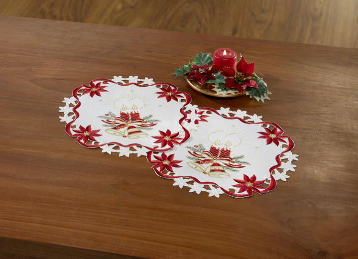 Tischdecken - Festliche Tisch- und Raumdekoration, in Größe 101 (Deckchen, 35/ 50 cm) bis 404 (Kissenbezug, 40/ 40 cm), in Farbe SEKT-ROT-BUNT Ansicht 5