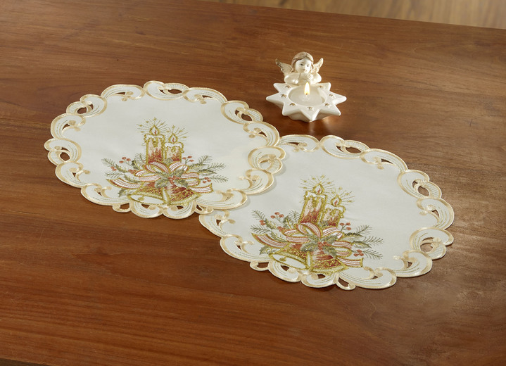 Tischdecken - Festlich bestickte Tisch- und Raumdekoration, in Größe 101 (Deckchen, 35/ 50 cm) bis 404 (Kissenbezug, 40/ 40 cm), in Farbe MULTICOLOR Ansicht 5