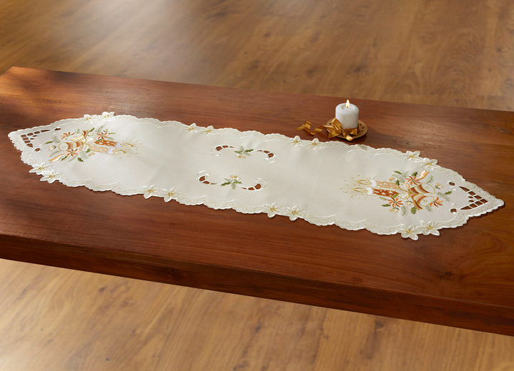 Tischdecken - Liebevoll bestickte Tisch- und Raumdekoration, in Größe 130 (Deckchen oval, 30/ 45 cm) bis 404 (Kissenbezug, 40/ 40 cm), in Farbe MULTICOLOR Ansicht 3