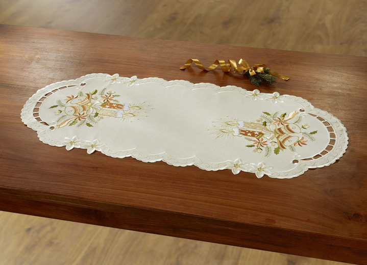 Tischdecken - Liebevoll bestickte Tisch- und Raumdekoration, in Größe 130 (Deckchen oval, 30/ 45 cm) bis 404 (Kissenbezug, 40/ 40 cm), in Farbe MULTICOLOR Ansicht 2