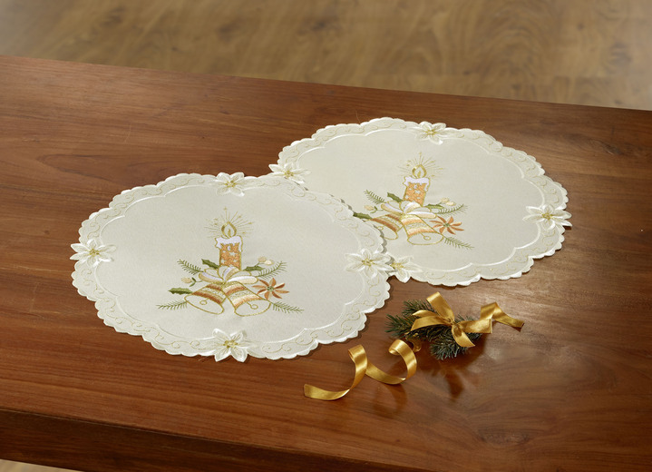 Tischdecken - Liebevoll bestickte Tisch- und Raumdekoration, in Größe 130 (Deckchen oval, 30/ 45 cm) bis 404 (Kissenbezug, 40/ 40 cm), in Farbe MULTICOLOR Ansicht 5