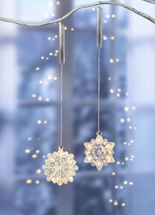 LED-Schneeflocken in Kristall-Optik