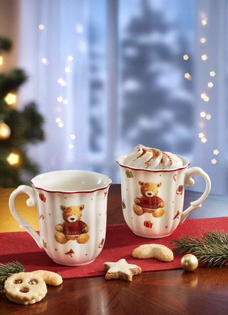 Henkelbecher mit Teddybär-Motiv, 2er-Set