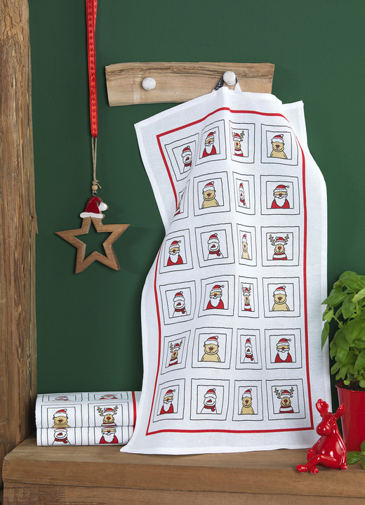Geschirrtücher - Weihnachtliche Geschirrtücher, 3er-Set, in Farbe BUNT
