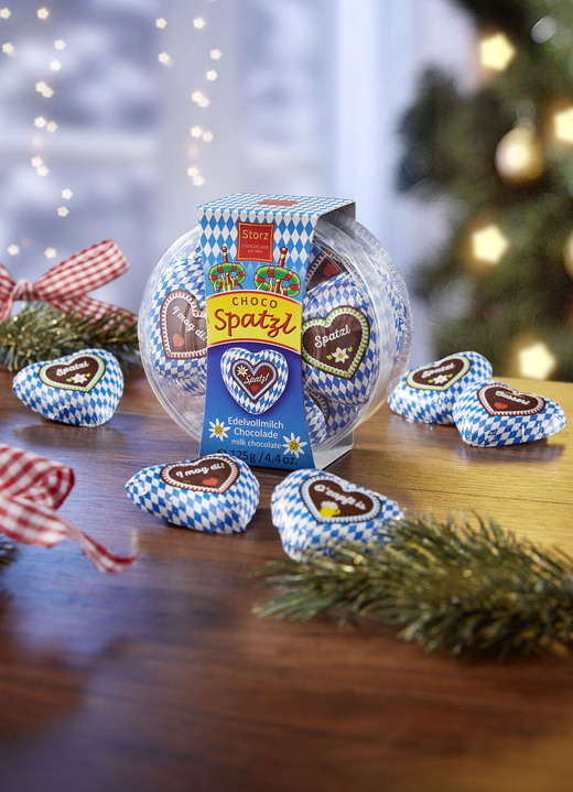Weihnachtsleckereien - Herz Spatzl, in Farbe BLAU-WEISS